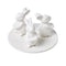 Cake Stand - White Easter Bunny 20 inch Dessert Stand