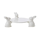 Cake Stand - White Easter Bunny 20 inch Dessert Stand