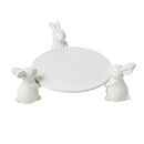 Cake Stand - White Easter Bunny 20 inch Dessert Stand