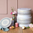 Cake Storage Tin - Artisanne Noir 25cm (Large) Round - by Sara Miller London