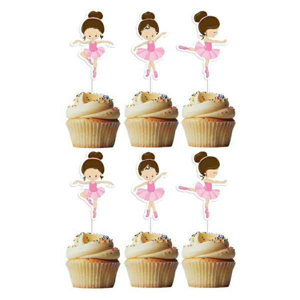 Cupcake Toppers - Ballet 6pk - Laminated Cardstock Picks