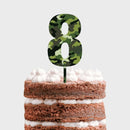 Cake Topper - Camouflage Number - Wooden Cake Topper