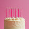 Candles - Hot Pink & Gold Double Dipped Tall Candles - 12pk