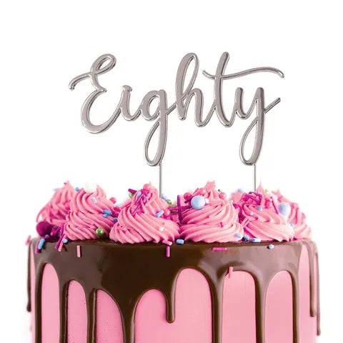 Silver Eighty - Metal Cake Topper - Cake Craft