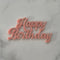 Cake Topper - Happy Birthday Retro - Rose Pink - Mini Cake Plaque / Topper / Badge