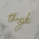 Cake Topper - Thank You - Gold - Mini Cake Plaque / Topper / Badge