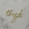 Cake Topper - Thank You - Gold - Mini Cake Plaque / Topper / Badge