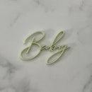 Cake Topper - Baby - Sage - Mini Cake Plaque / Topper / Badge