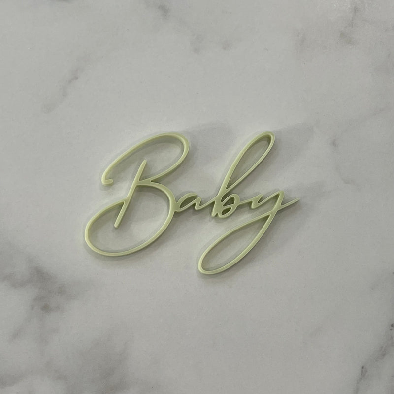 Cake Topper - Baby - Sage - Mini Cake Plaque / Topper / Badge