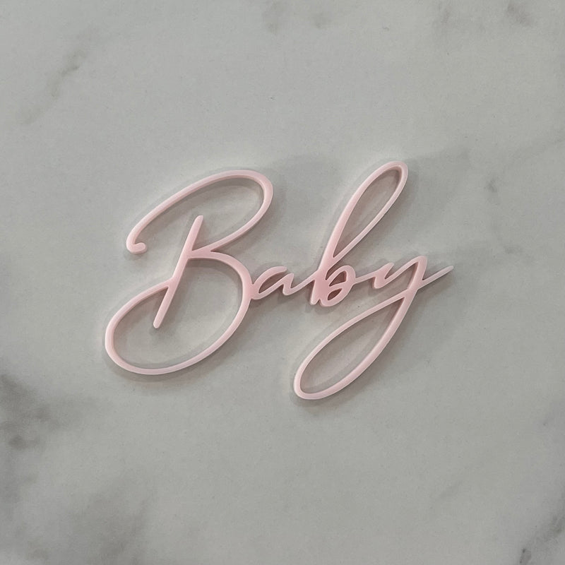 Cake Topper - Baby - Pink - Mini Cake Plaque / Topper / Badge