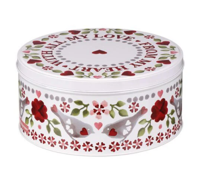 Cake Storage Tin - Love Birds 19cm (Small) Round - by Emma Bridgewater