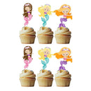 Cupcake Toppers - Mermaids 6pk - Laminated Cardstock Picks