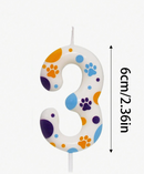 Candle - Bluey Paw Print Number Candle