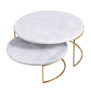 Cake Stands - White Marble Nested 2 piece Cake Stand - 10 + 12 inch