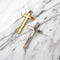 Cake Topper - Gold Thin Cross Cake Badge (no pick)