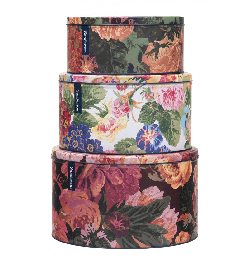 Cake Storage Tin - Rose & Peony 25cm (Large) Round - By Sanderson