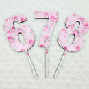 Cake Topper - Shabby Chic Pink Number Cake Topper - Wooden