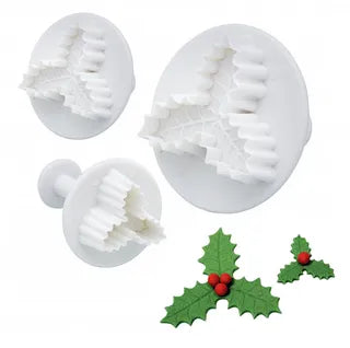 Plunger Cutters - Holly Leaf (Trio) - 3 pc Set