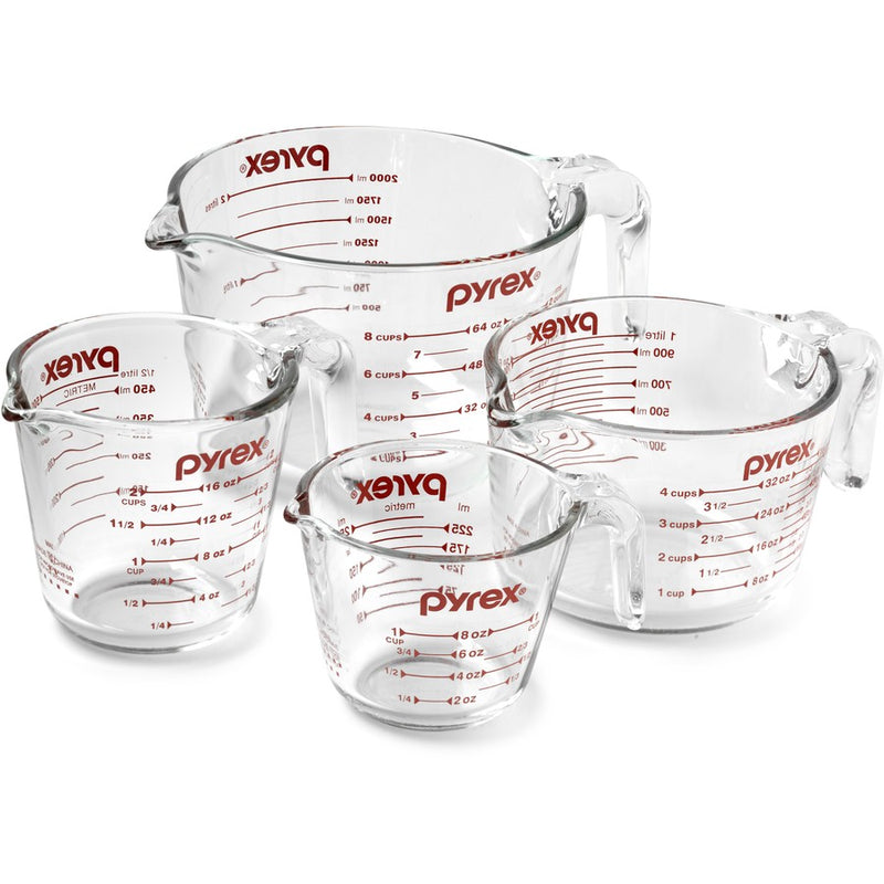 Pyrex Measuring Cups Glasses, 4-Piece Set 