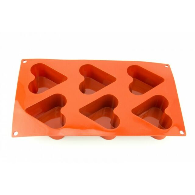 Silicone Chocolate Mould - Deep Heart 6 Cavity